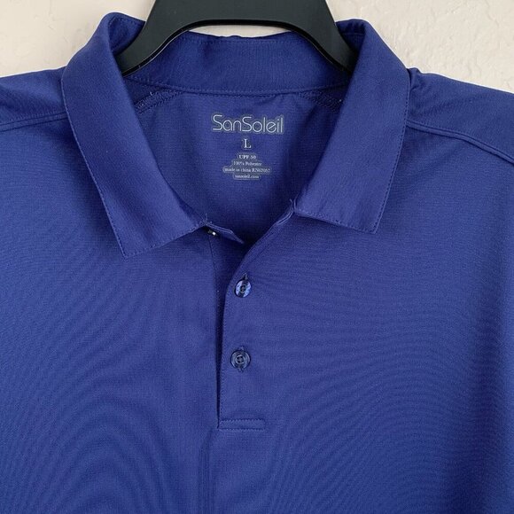 San Soleil Long Sleeve Polo Shirt Performance Fabric UV 50 Sun Protect Cooling - Picture 4 of 10
